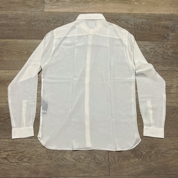The Kooples white button down Silk Shirt NWOT Slim Long Sleeve Size Large - Picture 8 of 13